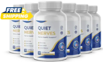 Quiet Nerves nerve health support supplement bottles